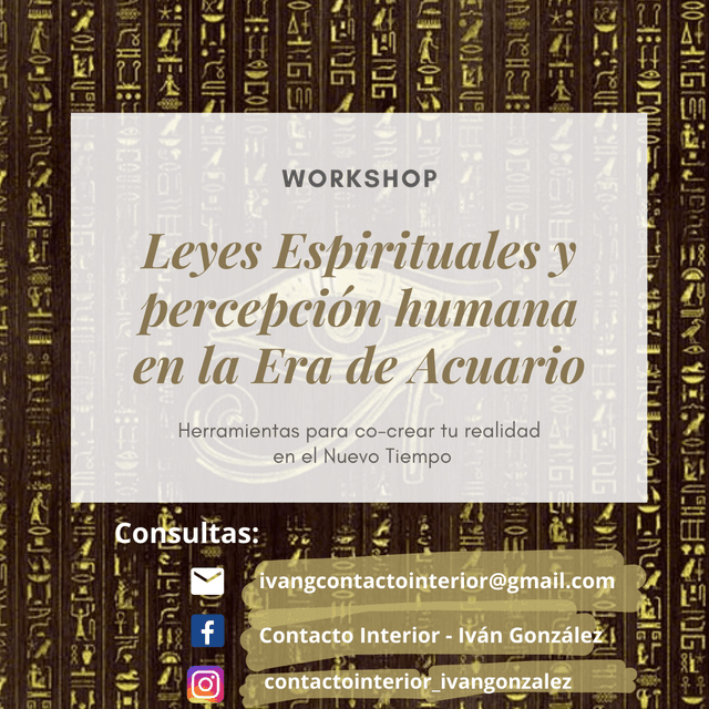 Workshop Leyes Espirituales y percepción humana en la Era de Acuario